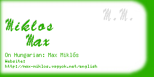 miklos max business card